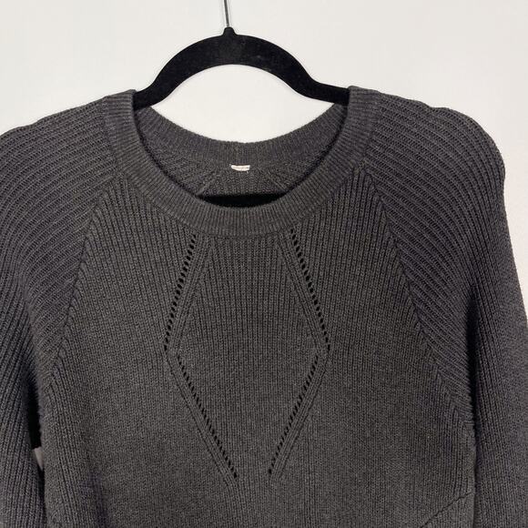 Lululemon Womens 6 Dark Heather Gray The Sweater The Better Crew Neck Cotton - Picture 3 of 7